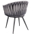 Krzesło welurowe, VASCO, jadalnia, szare, nogi czarne