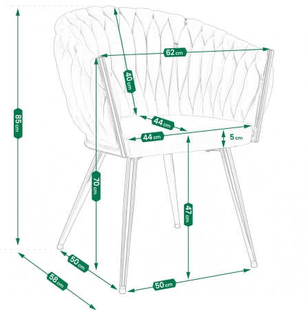 Krzesło welurowe, VASCO, jadalnia, czarne, nogi czarne