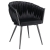 Krzesło welurowe, VASCO, jadalnia, czarne, nogi czarne