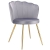 Krzesło tapicerowane, do jadalni, ASTRI, złote nogi, szare