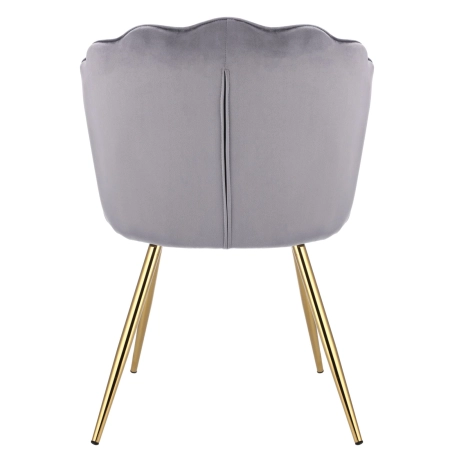 Krzesło tapicerowane, do jadalni, ASTRI, złote nogi, szare