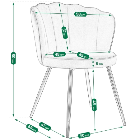 Krzesło tapicerowane, do jadalni, ASTRI, złote nogi, szare