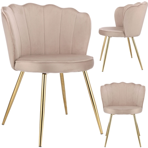 Przejdź do produktu Krzesło tapicerowane, do jadalni, ASTRI, złote nogi, beżowe