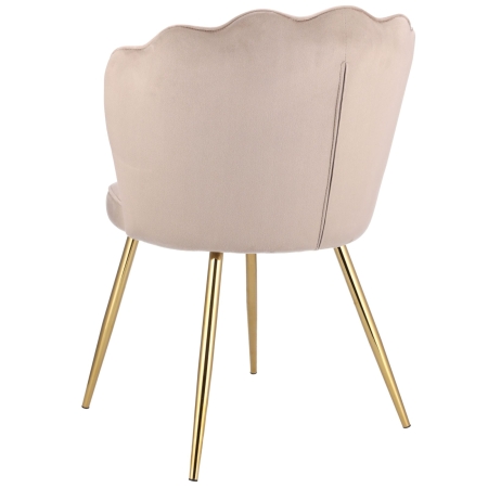 Krzesło tapicerowane, do jadalni, ASTRI, złote nogi, beżowe