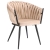 Krzesło welurowe, VASCO, jadalnia, beżowe, nogi czarne