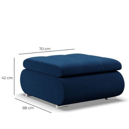 Pufa otwierana, schowek, Bosco, kronos, 70x88x42 cm, granatowa