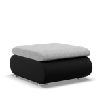 Pufa otwierana, schowek, Bosco, plecionka, ekoskóra, 70x88x42 cm, jasny szary, czarny