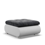 Pufa otwierana, schowek, Bosco, plecionka, ekoskóra, 70x88x42 cm, ciemny szary, biały