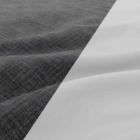 Pufa otwierana, schowek, Bosco, plecionka, ekoskóra, 70x88x42 cm, ciemny szary, biały