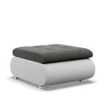 Pufa otwierana, schowek, Bosco, velvet, ekoskóra, 70x88x42 cm, jasny szary, biały