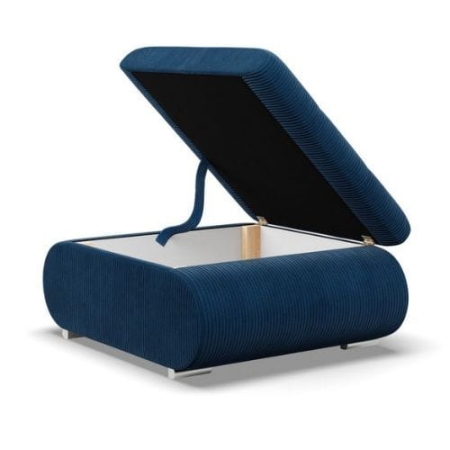 Pufa otwierana, schowek, Bosco, sztruks, 70x88x42 cm, granatowa