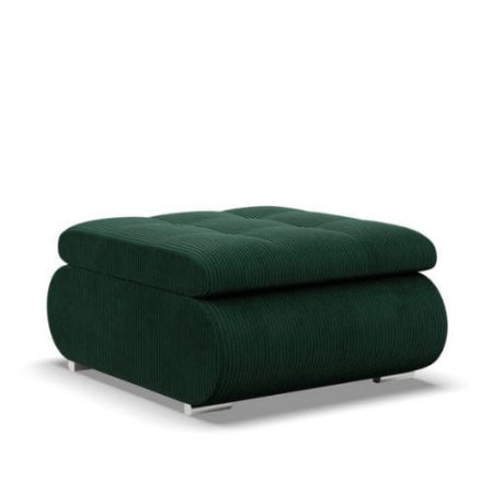 Pufa otwierana, schowek, Bosco, sztruks, 70x88x42 cm, butelkowa zieleń