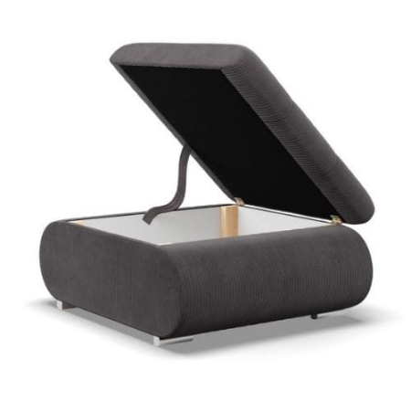 Pufa otwierana, schowek, Bosco, sztruks, 70x88x42 cm, ciemny szary