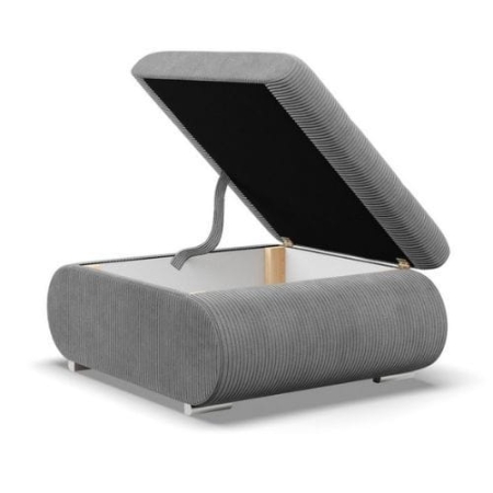 Pufa otwierana, schowek, Bosco, sztruks, 70x88x42 cm, jasny szary