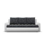 Kanapa rozkładana, Bosco, plecionka, ekoskóra, 222x96x92 cm, ciemny szary, biały