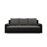 Kanapa rozkładana, Bosco, velvet, ekoskóra, 222x96x92 cm, ciemny szary, czarny