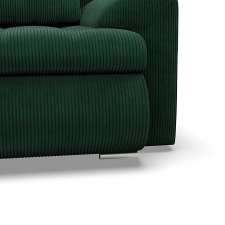 Kanapa rozkładana, Bosco, sztruks, 222x96x92 cm, butelkowa zieleń