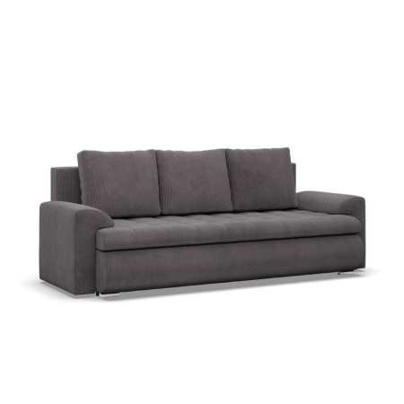 Kanapa rozkładana, Bosco, sztruks, 222x96x92 cm, ciemny szary