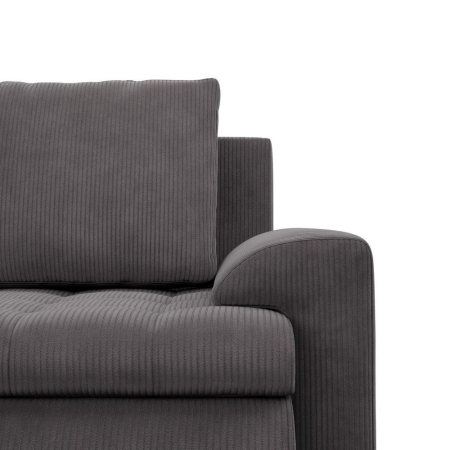 Kanapa rozkładana, Bosco, sztruks, 222x96x92 cm, ciemny szary