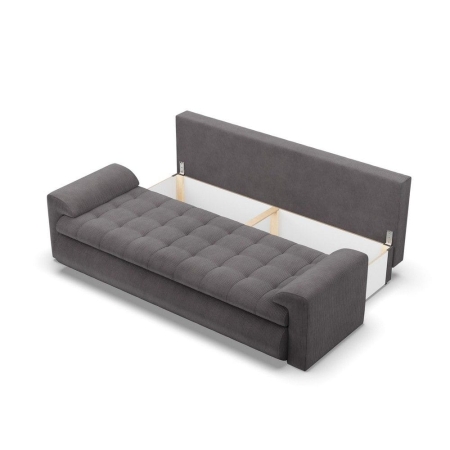 Kanapa rozkładana, Bosco, sztruks, 222x96x92 cm, ciemny szary