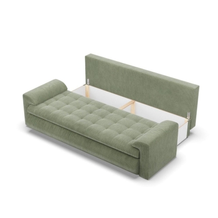 Kanapa rozkładana, Bosco, sztruks, 222x96x92 cm, oliwkowy