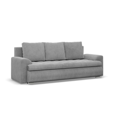 Kanapa rozkładana, Bosco, sztruks, 222x96x92 cm, jasny szary