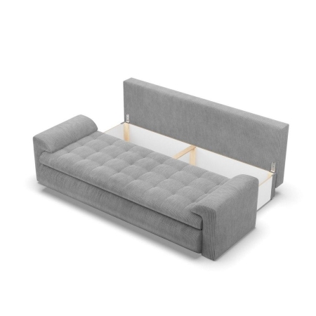 Kanapa rozkładana, Bosco, sztruks, 222x96x92 cm, jasny szary