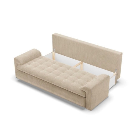 Kanapa rozkładana, Bosco, sztruks, 222x96x92 cm, beżowy