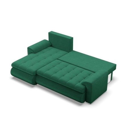 Narożnik rozkładany, lewy, Bosco, kronos, 230x159x89 cm, butelkowa zieleń