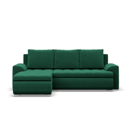 Narożnik rozkładany, lewy, Bosco, kronos, 230x159x89 cm, butelkowa zieleń