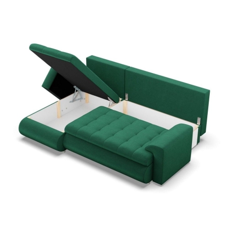 Narożnik rozkładany, lewy, Bosco, kronos, 230x159x89 cm, butelkowa zieleń