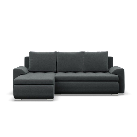 Narożnik rozkładany, lewy, Bosco, kronos, 230x159x89 cm, ciemny szary