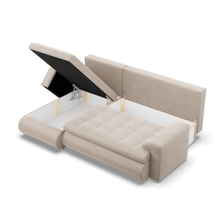 Narożnik rozkładany, lewy, Bosco, paros, 230x159x89 cm, beżowy