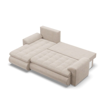 Narożnik rozkładany, lewy, Bosco, paros, 230x159x89 cm, beżowy