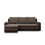 Narożnik rozkładany, lewy, Bosco, plecionka, ekoskóra, 230x159x89 cm, brązowy