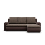 Narożnik rozkładany, prawy, Bosco, plecionka, ekoskóra, 230x159x89 cm, brązowy