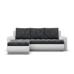 Narożnik rozkładany, lewy, Bosco, plecionka, ekoskóra, 230x159x89 cm, ciemny szary, biały