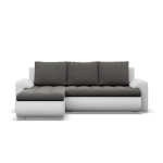 Narożnik rozkładany, lewy, Bosco, velvet, ekoskóra, 230x159x89 cm, ciemny szary, biały