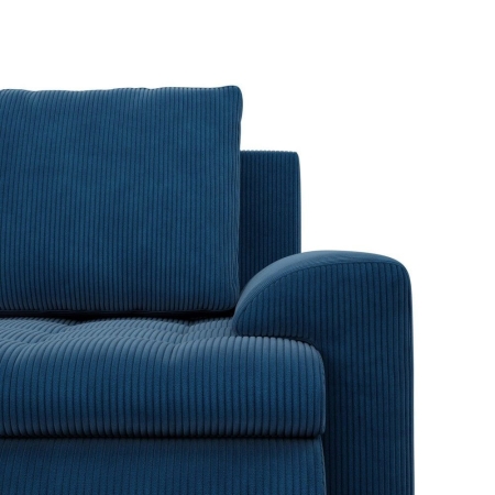 Narożnik rozkładany, lewy, Bosco, sztruks, 230x159x89 cm, granatowy