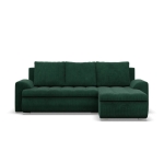 Narożnik rozkładany, prawy, Bosco, sztruks, 230x159x89 cm, butelkowa zieleń