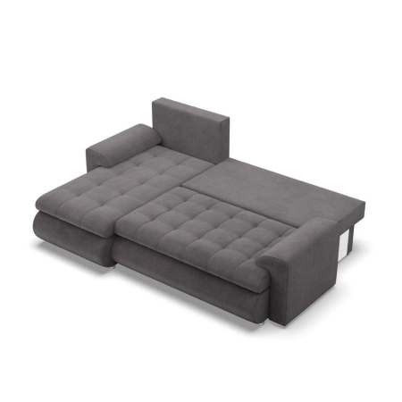 Narożnik rozkładany, lewy, Bosco, sztruks, 230x159x89 cm, ciemny szary