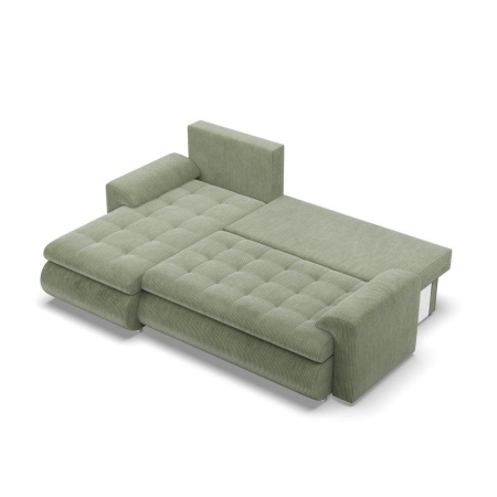 Narożnik rozkładany, lewy, Bosco, sztruks, 230x159x89 cm, oliwkowy