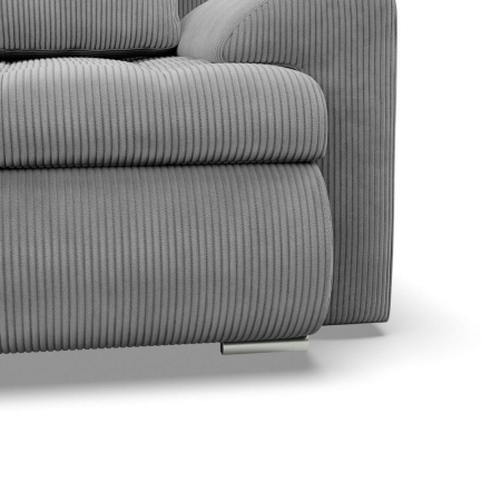 Narożnik rozkładany, lewy, Bosco, sztruks, 230x159x89 cm, jasny szary