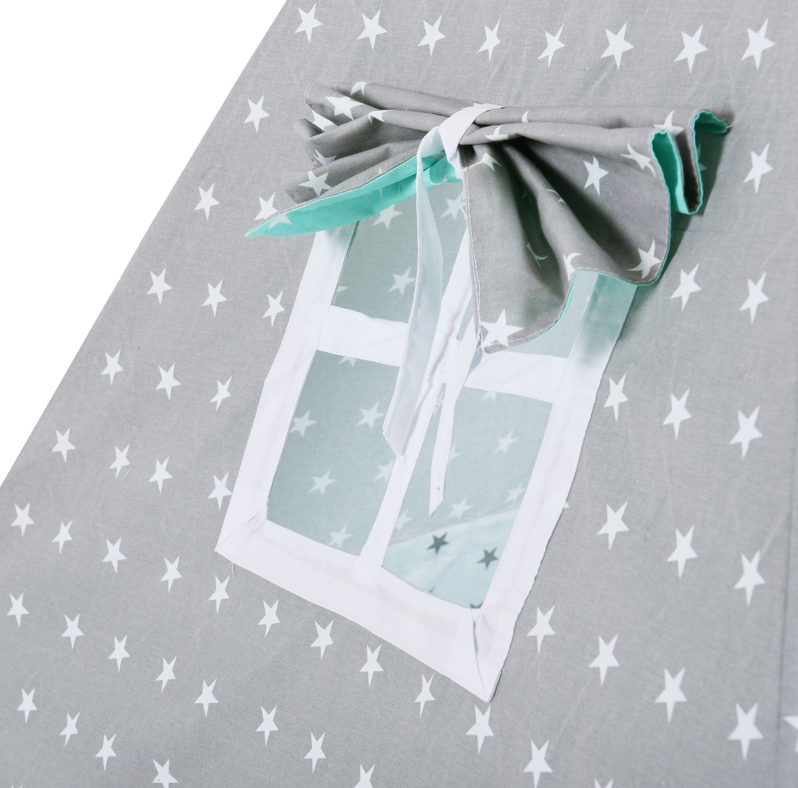 Namiot tipi dla dzieci, bawełna, okienko, kotek, miętowy pyłek