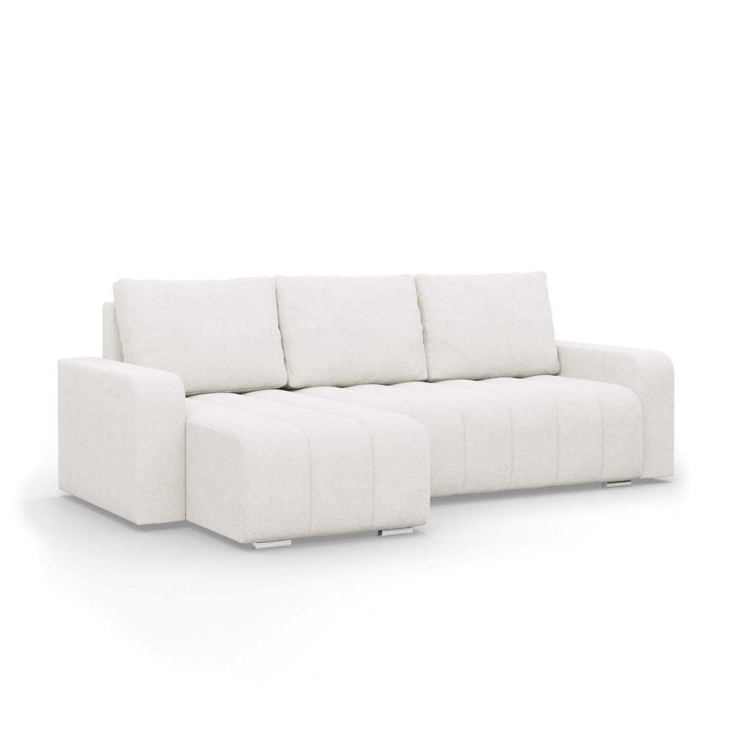 Narożnik z poduszkami, Velluto, 237x144x87 cm, kremowy