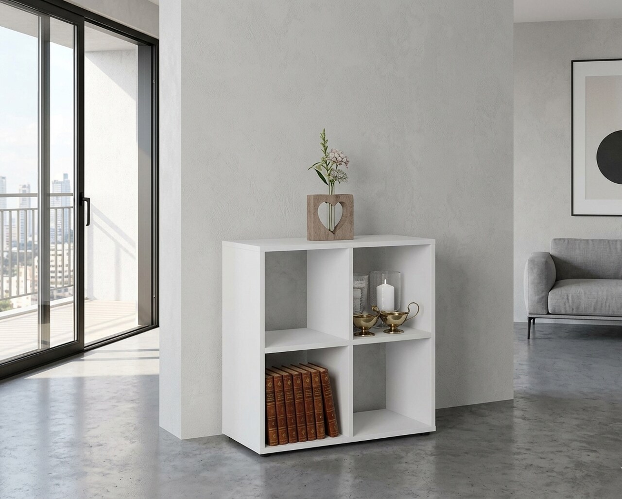 Regał biblioteczka, ETAP, 68x30x68 cm, biel, mat