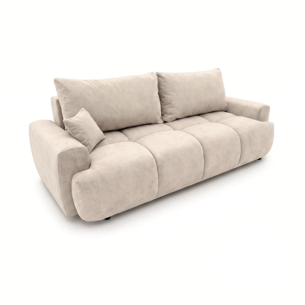 Kanapa, PELAGO, velvet, 239x102x93 cm, beżowy