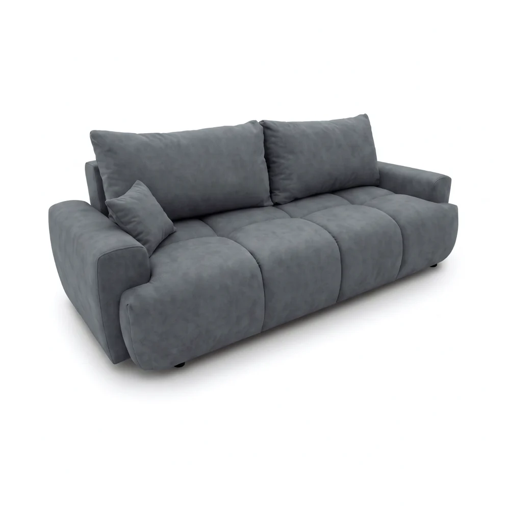 Kanapa, PELAGO, velvet, 239x102x93 cm, ciemny szary