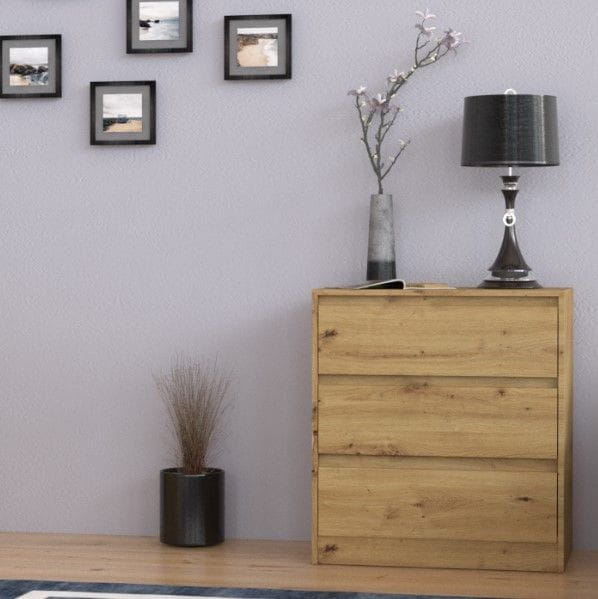 Komoda do sypialni, pokoju, K3, 70x43x78 cm, dąb artisan