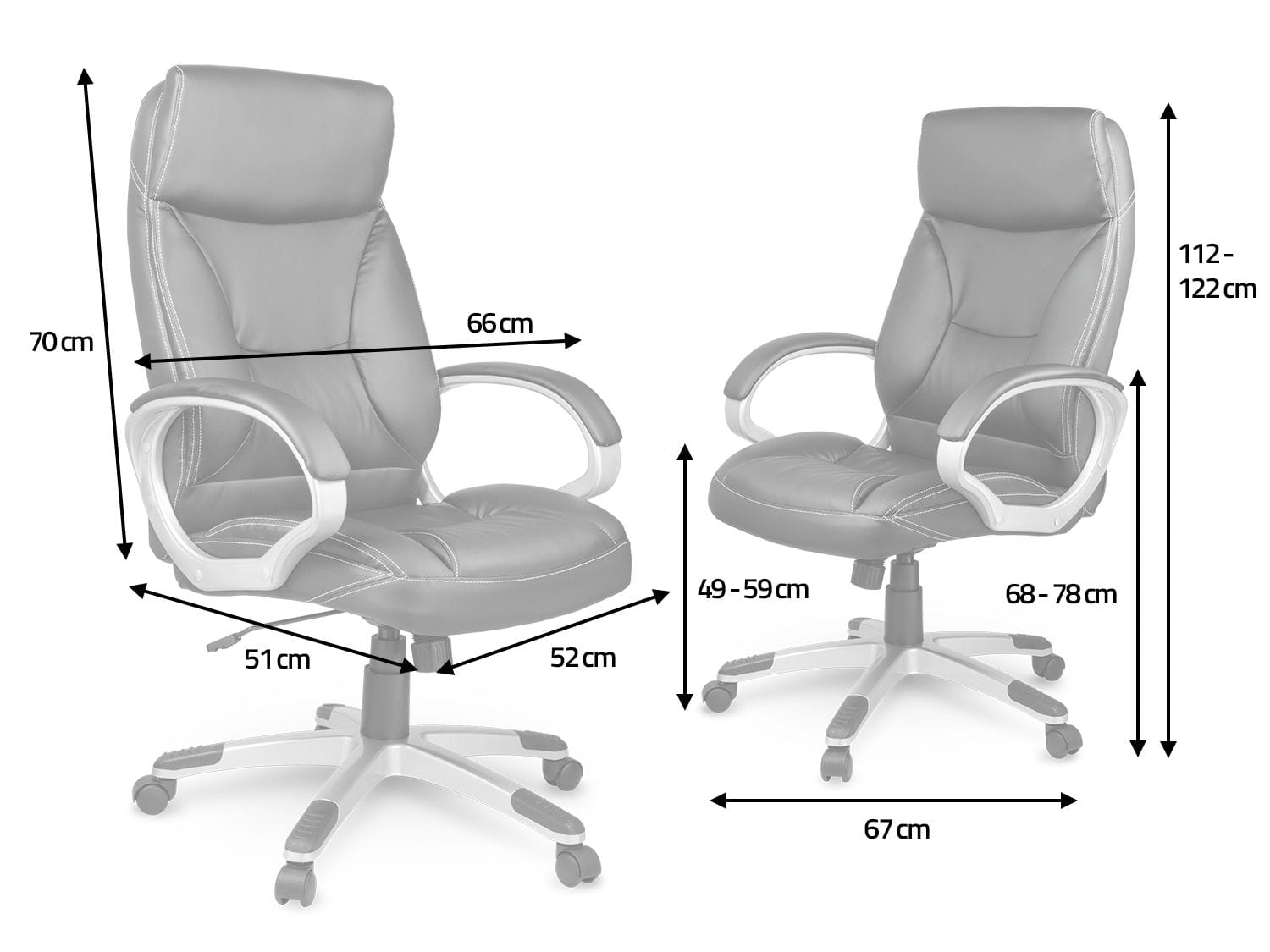 Fotel do biura, obrotowy, ekoskóra, Eago EG-223, czarny
